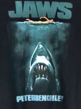 Jaws Graphic Short Sleeve Tee - Black/Teal NWOT-2xL